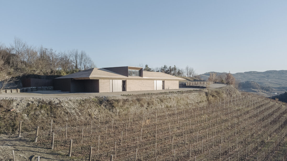 Rivestimento di una cantina nelle Langhe